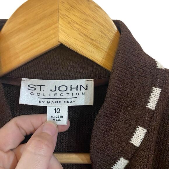 St. John Collection by Marie gray size 10 cardigan blazer made in the USA claw s - Picture 1 of 7